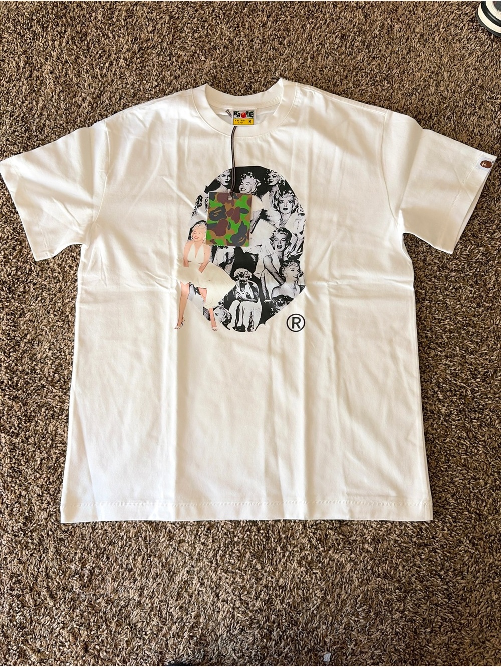Men's White BAPE Marilynn Monroe T-Shirt